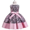 Mädchenkleider Baby Girls Blumenspitzenkleid für Kinder Prinzessin Weihnachten Tolder Hochzeit Party Paillettenkleider mit großen Bogenkindern Kleidung