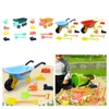 Sand Play Water Fun Beach Toy Dravel Play Sand Beach Game Toy Set Wheelbarrow Gardening Tool Toy لأطفال البستنة الداخليين يارد D240429