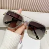 Lunettes de soleil de créateurs Rega New Style Diamond Embeding Fashion Fashion Shuangliang Street Photo Lunettes de soleil Instagram Instagram Personnalisés Suncor