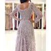 Crystal Prom Stunning Beading Dress Line Long Sleeves Illusion Evening Elegant Split Dress Special OCNS 바닥 길이 Robe de Soiree ES