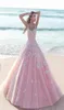 Princess Floral Fleur Rose Rose Robes Quinceanera Robes 2019 Applique de tulle Scoop Sans manches corson de dentelle