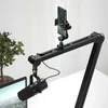 Microphones 360 Degree Adjustable Microphone Stand With Phone Holder Live Streaming Heavy Duty Boom Arm