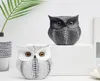 Style nordique Craft minimaliste Blanc Black Owls Animal Figurines Résine Miniatures Home Decoration Salon Ornements Crafts Y2009019718