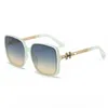 Lunettes de soleil designer Nouveau style H-style grand cadre Rivet Rivet Rivet Lunettes de soleil Chaîne de la jambe Street Shot Face Couvrant des lunettes de soleil