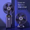 Elektrische fans Nieuwe digitale display Handheld elektrische ventilator USB draagbare opvouwbare hangende nek ventilator stille desktop student aromatherapie kleine fan d240429