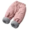 Pantalon filles épais pantalons de ski chaud garçons hiver quatre couches enfants rembourrés pour enfants vêtements polaire coton 1-8 ans