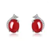 Boucles d'oreilles Stud Vintage Femmes 925 Bijoux en argent Forme ovale ACCESSOIRES DE GEMERS ZIRCON POUR CADEAU DE MEILLE