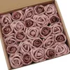 Fiori decorativi d-seven artificiali 1.5 "e 2" rosa polverosa 25pc boccioli realistici rose petite con stelo per nozze fai-da-te boutonniere
