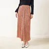 Jupes miyake plissée haute jupe de taille féminine édition coréenne mode design de style paresseux en métal