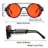 Sunglasses Gothic Style Steampunk Sunglasses Double Spring Temples Round Sunglasses UV400 Protection Mens Eyewear Trendy Punk Sun Glasses d240429