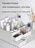 Organisateur cosmétique Boîte de rangement cosmétique de grande capacité pour les organisateurs de maquillage bijoux Nail Polissage de salle de bain organisation en plastique Mobrésification de la maison Q240429