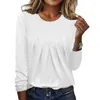 Women's Blouses Women Loose Fit Top Soft Breathable Lady's Pleated Pullover Simple Style Skin-friendly Shirt Blouse For Fall