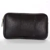 Taillezakken Leather Fanny Pack Heren riemtas Travel Cash Card Holder Wallet Telefoon Pouch Casual Purse