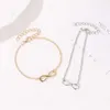 Catena semplice Bracciale a sfioro in argento d'argento dorato per donne numero 8 fascino braccialetti braccialetti alla moda insolita festa di gioielli amante