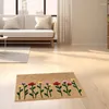 Alfombras 4pcs portero de verano Mats de puerta de flores en casa casa de interior de interior bienvenida alfombrilla frontal duradera