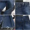 Women's Jeans Sequins Studded Rhinestone Trumpet Women Shaping Skinny Stretch Flared Denim Ninth Trouser Korean Frayed Ankle Length Pant