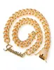 Niestandardowe litery nazwy czcionek z diamentowym łańcuchem kubańskim ciężki dla mężczyzn dla mężczyzn złota srebrna różydowa biżuteria 4714700