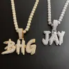 Aangepaste naam ketting voor mannen gepersonaliseerde letters hangers ijs uit charmes hiphop rock sieraden