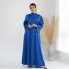 Ethnische Kleidung muslimische Mode Frauen Islamische Satinkleid Hijab Arabisch saudische Perlen Abaya Dubai Luxus Türkei Eid Mubarak Sommer Türkisch