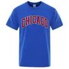 T-shirts masculins USA City Chicago Strt Lettre imprimées T-shirts Mentiers Summer des slves surdimensionnés surdimension