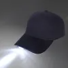 Capas de beisebol com luzes LED para caminhada para caminhada para camping acampando adultos masculas verão verão sol chapéu preto marinho azul 3 cores ll