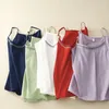 Women's Tanks Cotton And Linen Sleeveless Top Women Loose Retro Embroidery Spaghetti Strap Tank Casual Comfort Solid Summer & Camis