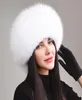 Women Real Fox Fur Hat Russian Ushanka Winter Warm Aviator Trapper Bomber Ski Sarmuffs Cap4836401