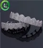 Diamond tanden grillz luxe designer sieraden heren zilveren gouden tanden grills hiphop ijskoud bling charms mode -accessoires chris7948861