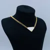 Designer Silver gold Color Prad Necklace Women Men Triangle Letters punk Enamel Cool Street Woman Pendants Necklaces Luxury jewlery chokers 45
