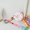 Meisjes donut crossbody tas kinderen schattige kleine schouderjongen siliconen mini munt portemonnee portemonnee kinderen regenboog messenger handtassen 240429