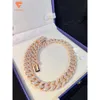 Lifeng Jewelry 18mm Bubble Cuban Chain Ice Out 5 Rows Vvs Moissanite Miami Cuban Link Chain Custom Name Necklace Rose Gold Chain