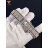 힙합 버스 41mm 남성 기계 시계 VVS Moissanite Diamond Iced Out Watch