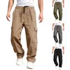 Pantaloni casuali maschili per abbigliamento da lavoro per giovani primaverili ed estivi con tasche multiple gamba dritta 240417