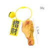 Keychains Fried Chicken Ligle Aile pendentif Keilchain Simulation Modèles alimentaires Fun Charms Car Key Key Po Props Sac Portefes