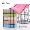 Set 2pcs Cotton Face Towel 34*74cm Adult Soft Terry Absorbent Quick Drying Body Hand Hair Bath Towels Washbasin Facecloth Bathroom