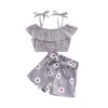 Set di abbigliamento per bambini piccoli vestiti estivi vestiti spaghetti cingola top