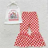 Kleidungssets Großhandel westliche Boutique Kinder für Baby -Mädchen Kleidung Solid Ingwer Neckholder Top Blumenhosenanzüge