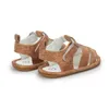 Sandals Kidsun Summer Baby Sandals Preschool Girls Boys Canvas Sandals Non Slip STEP First Cricket Shoes 0-18L240429