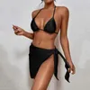 Frauen Badebekleidung europäischer Stil 3 Stück Frau Badeanzug Split sexy Push-up Bikinis Schnüre-up Frau