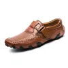 Casual schoenen heren lederen loafers niet-slip lopende flats ademende sport groot formaat ontwerper39-48