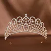 Tiaras söt söt kristall tiara krona för kvinnor flickor prinsessa bröllop fest koreansk ny mode strass hårklänning tillbehör