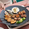 Gianxi Grill Pan coréen rond Barbecue antiadhésive Assiette de voyage en plein air Accessoires de friture 240429