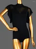 Stage Wear Women Mesh Mesh Butterfly Sleeve Latin Dance Chacha Transmumes