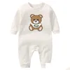 Rompers lente en herfstbaby lange mouwen Romper pasgeboren meisje boy kleren katoen jumpsuit kinderen pyjama drop levering kids materni dhffs