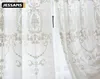 European Voile Sheer Curtain for Window Bedroom Lace Curtain Fabrics Drapes Embroidered White Tulle Curtain for Living Room 2107122378803