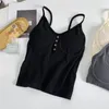 Tanques femininos Sexy Women Tank Crop Top Top Solid Color Spaghetti Strap