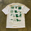 Kvinnors T-skjortor harajuku o-hals Soild Letter T-shirts Retro Street Cotton Classic Par Tops Casual Summer Strong Size T-shirt
