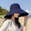 Cappelli larghi UPF 50 cappello da sole Donne Anti-UV Protezione escursionistica Fisherman Cap Fold Summer Beach 2024 Doppia