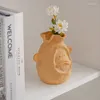 Wazony nordycki nowoczesny ceramiczny wazon do wystroju domu zabawny dzieł kwiat kwiatowy na półkę