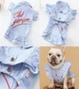 Roupas de animais de estimação Moda de bordado listrado Salia de impressão confortável Dog Skirt Club de animais de estimação Bordado listrado Factory Dir9803251